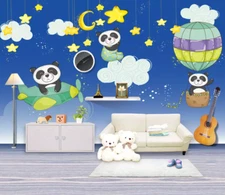 3D Cartoon Panda ZHU3077 Wallpaper Wall Mural Print Removable Self-adhesive Amy