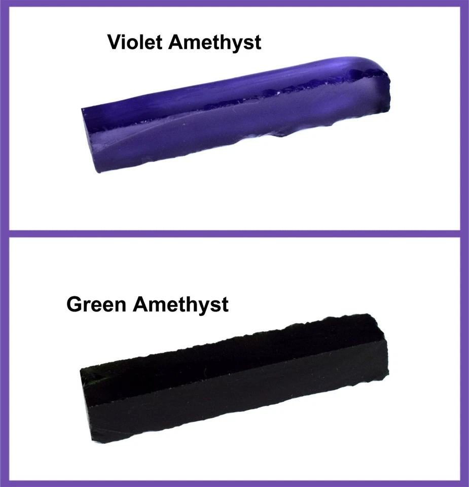 Par de gemas de 170-190 quilates de amatista violeta y verde creadas en laboratorio certificado Foto 2 de 4