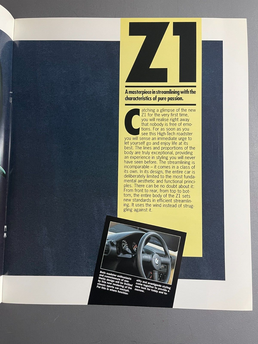 K-1 パンフレット 1991-2010 Archive Collection 1990 BMW Z1 Roadster Showroom Advertising Sales Brochure - RARE
