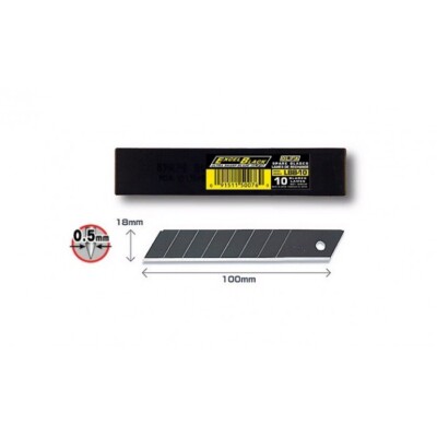OLFA LBB-10 18mm 10er-Pack Excel Heavy-Duty Schwarze Ersatzhklinge für OLFA 18mm