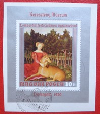 Hongrie, bloc n°83, oblitéré, Tableau: La dame à la licorne, 1970