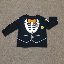 NWOT Koala Kids Infant Boy 3-6 Months Halloween Glow in the Dark Skeleton Top