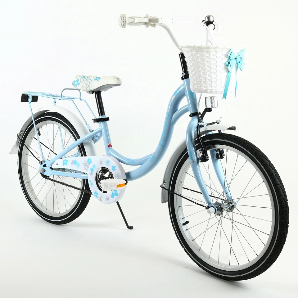 FLOWERS 20" Kinderfahrrad Mädchenfahrrad Fahrrad für Mädchen Kinderrad BLAU - Bild 3 von 4