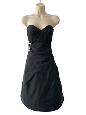 Karen Millen Black Strapless Dress UK 6 – Boned Bodice Bubble Hem Party