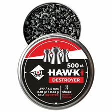 Hawki Airgun Pellets .177 / 4.5mm Caliber 8.18 gr /0.53 g 500 ct Hollow Pointed