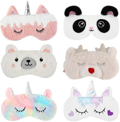 1 Cute Sleep Mask Eye Cover Soft Plush Unicorn Panda Bear Deer Kids Women Gift