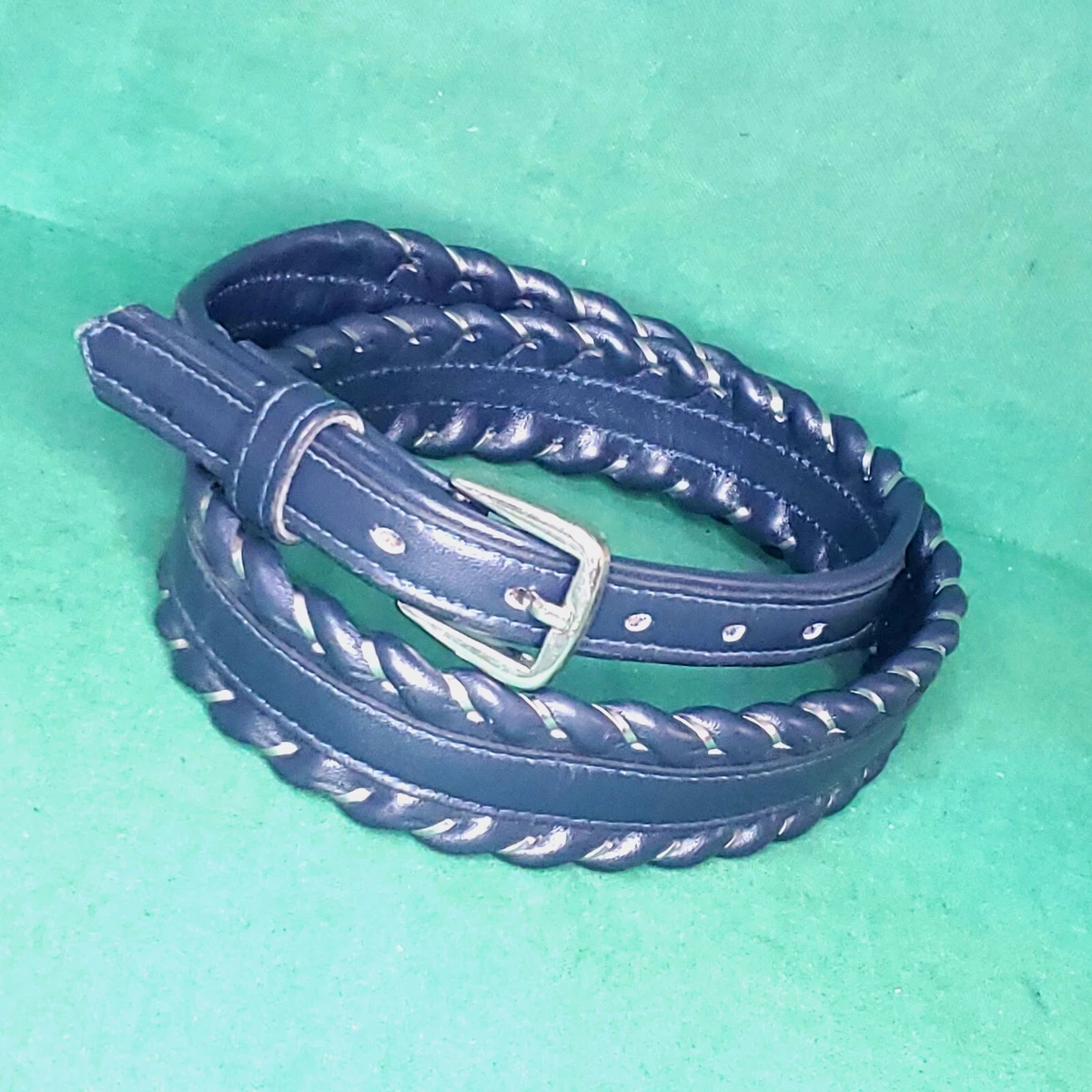 Justin Turquoise Leather Belt with Silver Accents‎ Women\'s Size 32 Justin Boots for Women Blue Belts for sale | eBay main image 4