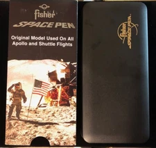 FISHER SPACE PEN APOLLO SPACE SHUTTLE ORIGINAL SLIP BOX HARD CASE & PAPER