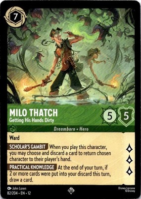 Milo Thatch - Getting His Hands Dirty NM Super Rare Wilds Unknown Lorcana