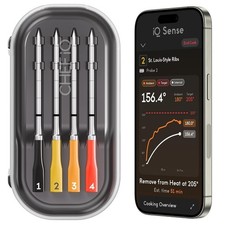 Wireless Smart Meat Thermometer with 4 Ultra Thin Probes WiFi Long Range 1000F
