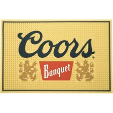Coors Banquet Classic Logo Bar Mat Yellow