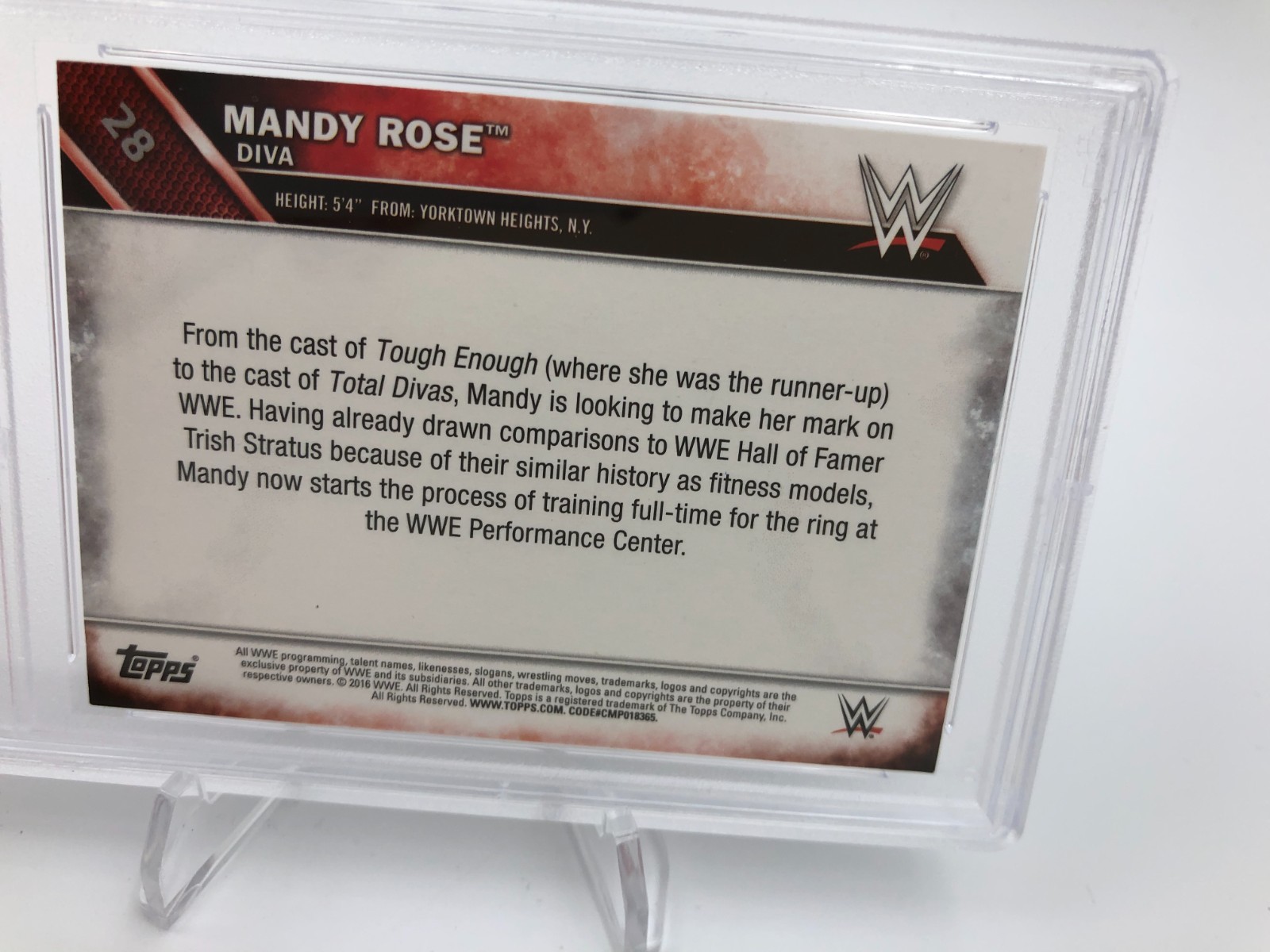 MANDY ROSE AUTO Signed on Card Rookie 2016 TOPPS WWE Auto grade PSA GEM MT 10 view 5