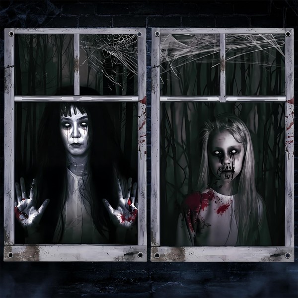 Halloween Deko Fensterbilder Gruselig Polyester Innen AußEn Horror Set 80X120Cm-image