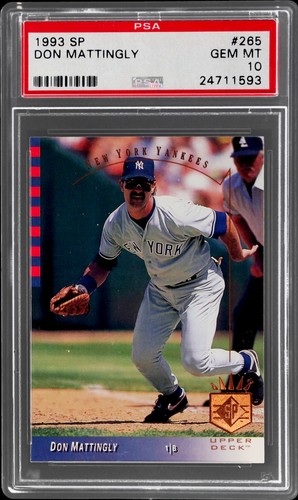 1993 SP Don Mattingly #265 PSA 10 gema de béisbol como nueva Yankees