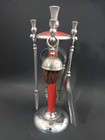 Unusual IANTHE Chrome Fireside Companian Fireplace Set 1949  England Red Chrome — photo 6