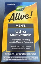 Nature's Way Alive!Men's Ultra Multivitamin,60 Tablets,Vitamin Mineral,Exp 05/26