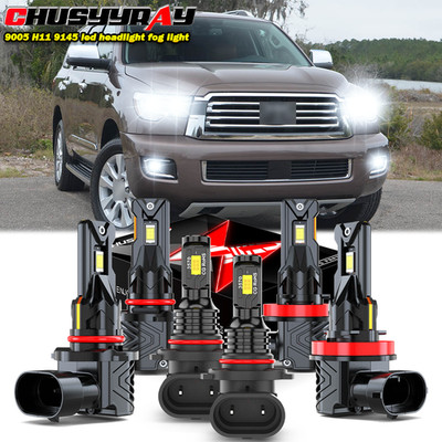 9005 H11 9145 Combo LED Headlight High Low Fog Light Bulbs Conversion Kit Bright