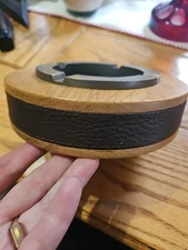 Oak Wood & Metal Ash Tray Removable  Vintage (B17)