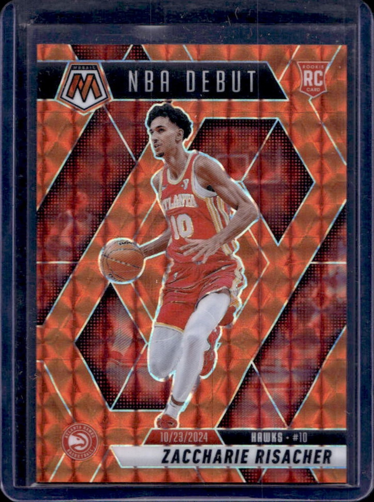 2024-25 Mosaic Zaccharie Risacher RC Orange NBA Debut #242/249 Hawks