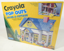 VTG 1991 Crayola Pop Outs Color-A-Cottage Craft DIY Playset 1204 - NEW