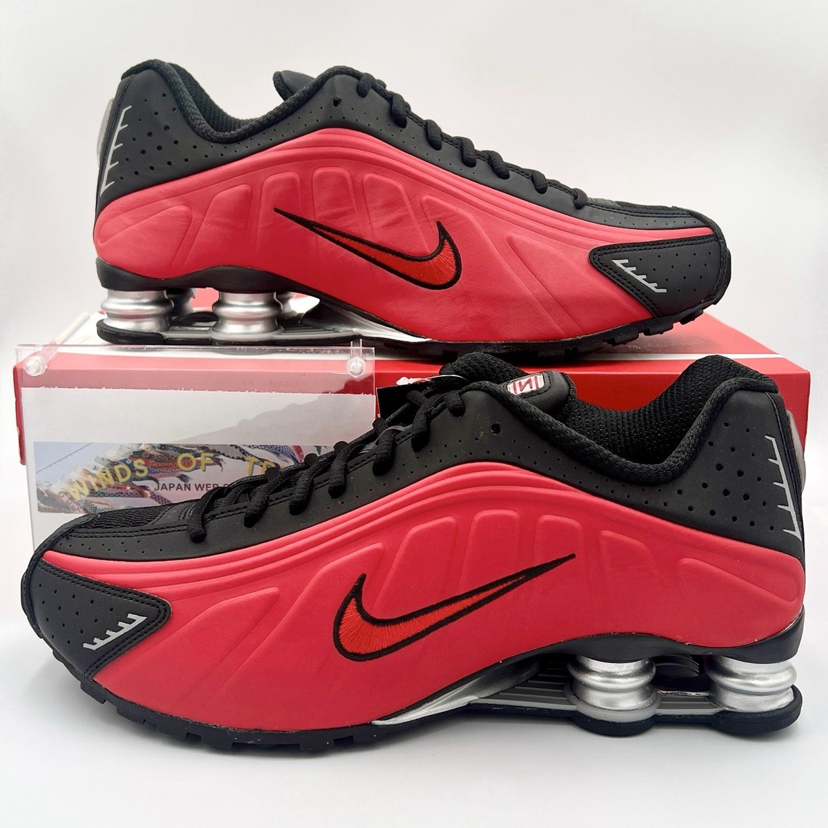 国内配送 NIKE SHOX R4 UNIVERSITY RED/UNIVERSITY RED-BLACK Size 12.5 - Nike Shox R4 University Red Black for sale