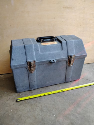#ad Professional TUFF BOX Tool Box Heavy Duty 19x 8x 12quot; tall Grey Contico w Tray $65.00