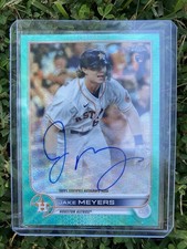 Jake Meyers 2022 Topps Chrome Rookie On Card Auto Aqua Refractor /199 #RA-JM