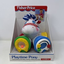 Vintage 1994 Fisher Price Plush Playtime Pony Baby Toy Rattle 90s Horse