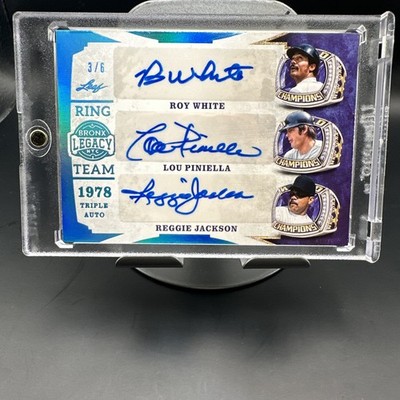2024 Leaf Bronx Legacy RING TEAM White Piniella Reggie Jackson AUTO 3/6 YANKEES