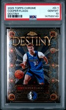 2025 TOPPS CHROME DESTINY #D-1 COOPER FLAGG ROOKIE RC PSA 10