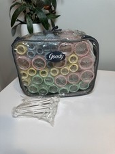 Vtg Goody 35 Pastel Color Wire Brush Mesh Hair Rollers Curlers with Picks Case