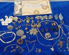 Vintage Lot Of 45+ Pieces Of Wearable Costume Jewelry Earrings Pins Necklaces 9