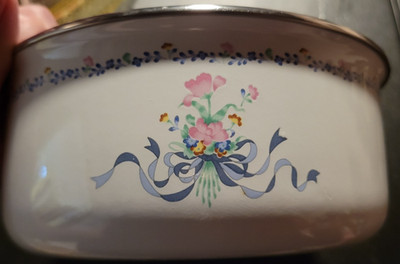 Linco Enamel Ware Bouquet Bowl made in Indonesia