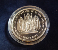 1993 St Helena £2 Silver .925 Proof coin, Coronation Anniversary QEII