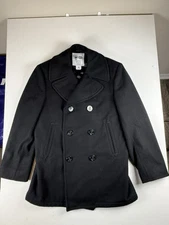 Defense Logistics Agency Men's Quarterdeck Collection Naval Peacoat Wool BLK 40R