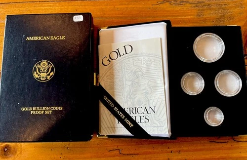 2001 Gold Eagle Proof Set Box ( no coins) With Original Mint Box,COA & All Caps.