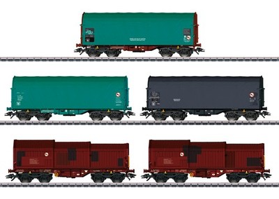 Märklin 46875 Set 5 Sliding Plan Cars Telescopic Hoods  DC Axles Free Exchange