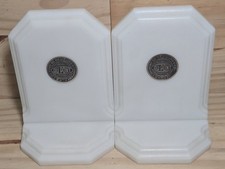 DuPont Faux Marble Bookends Pair Vintage Corporate Advertising Desk Decor