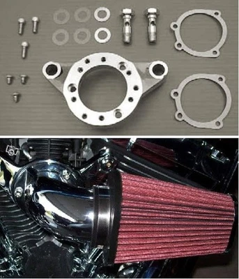 PLATINE SUPPORT FILTRE A AIR ET RENIFLARD POUR MOTEUR TWIN CAM HARLEY-DAVIDSON - Photo 1/3