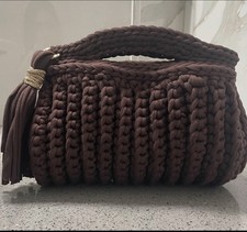 Borsa Bauletto Rosa Antico Uncinetto Fatta A Mano