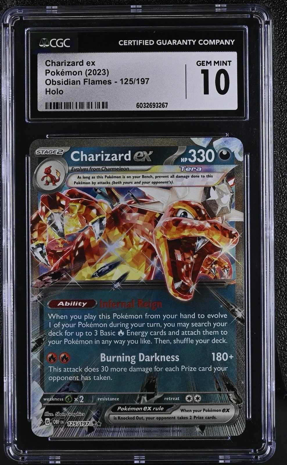 Charizard ex 125/197 SV03: Obsidian Flames CGC Gem Mint 10