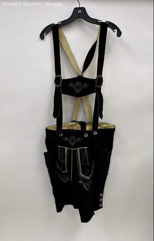Unbranded Men's Black Lederhosen Shorts - Size See Measurements