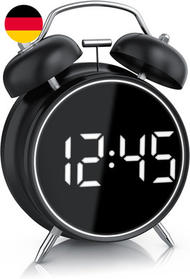CSL - Wecker Digital - Retro Design   Lauter Glockenalarm - LED Anzeige   Akusti