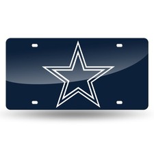 NFL Dallas Cowboys Laser Inlaid Metal License 6 x 12-", Navy