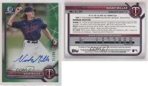 2022 Bowman Chrome Prospect Auto Green Refractor /99 Noah Miller #CPA-NM Auto