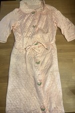Vintage Quilted House Coat Embroidered Floral Flowers