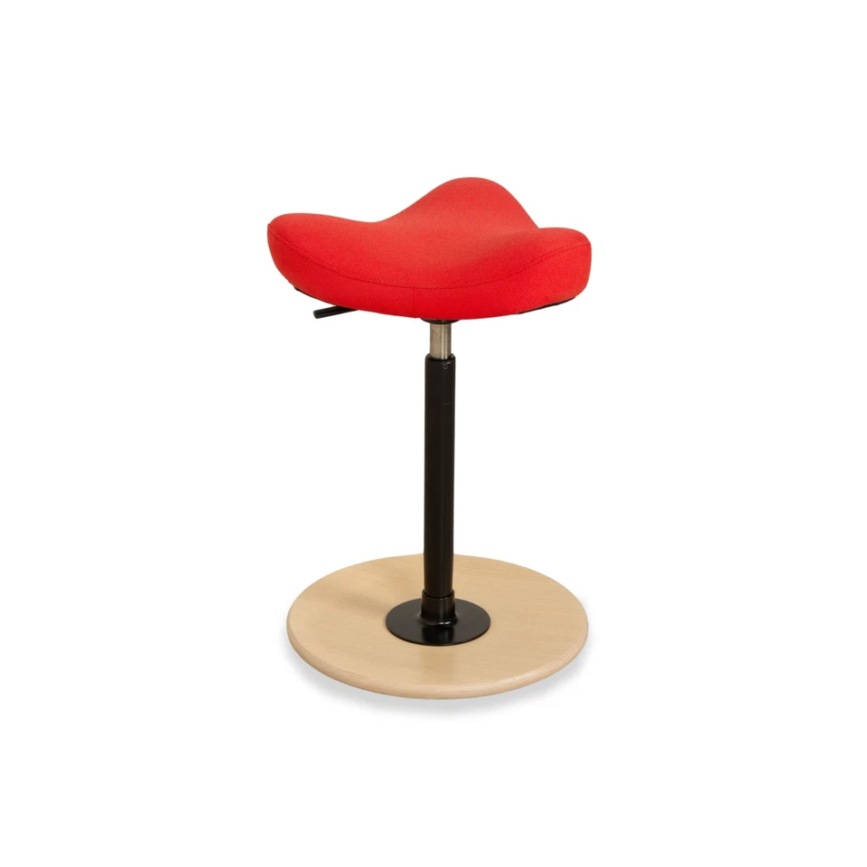 Varier Move Sitz-Steh Hocker Stuhl Rot Revive 634 Basis Natur Braun Holz Esche - Bild 3 von 4