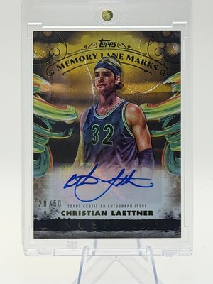 /50 2024-25 Topps Inception Christian Laettner AUTO Memory Lane Marks Gold SP