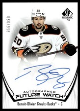 2021-22 SP Authentic Future Watch Auto RC Benoit-Olivier Groulx Rookie Auto