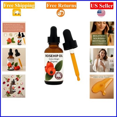 Pure Organic Rosehip Oil for Face & Skin, 1 fl oz, Suitable for All Skin Types